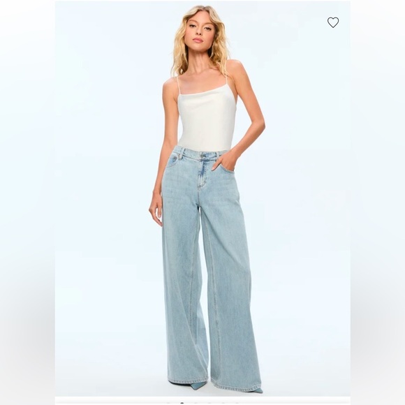 Alice + Olivia Harmon Bodysuit camisol cami tank top off white satin XL NWT - Picture 2 of 11